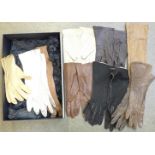 A collection of vintage gloves