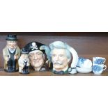 Four Royal Doulton character jugs, Mark Twain,