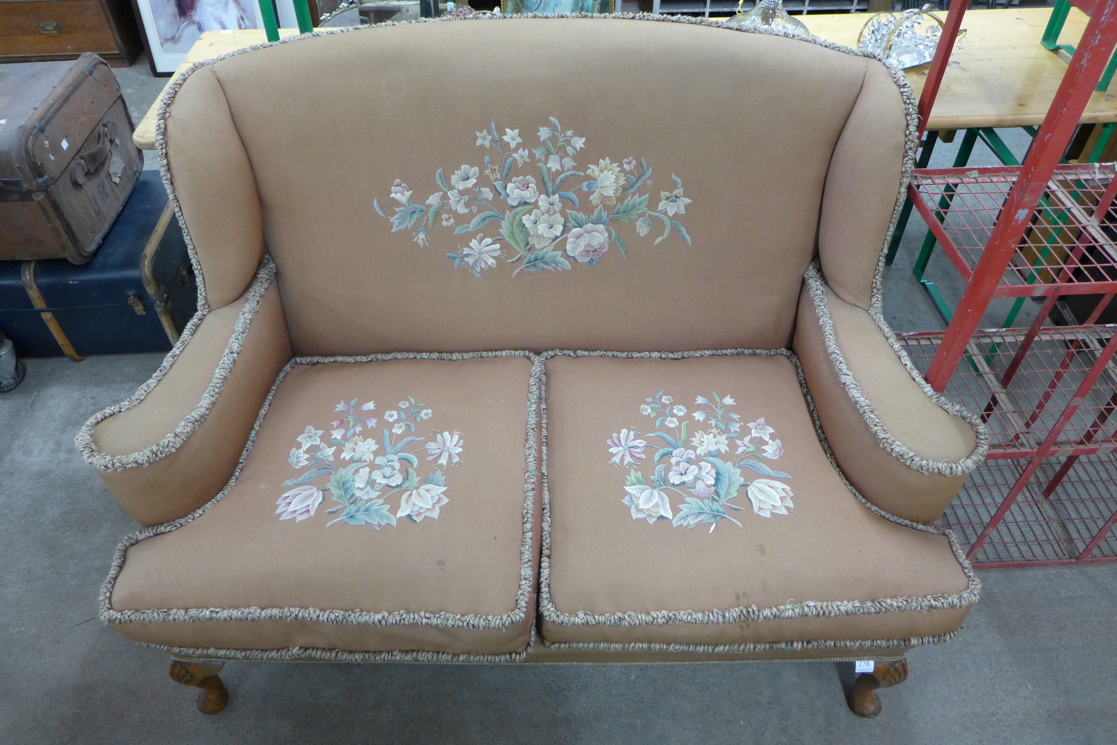 A 1930's upholstered settee