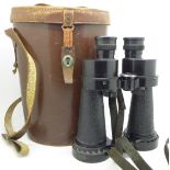 A pair of military issue naval binoculars with extending sea spray guard, Barr & Stroud, 7x, A.P.