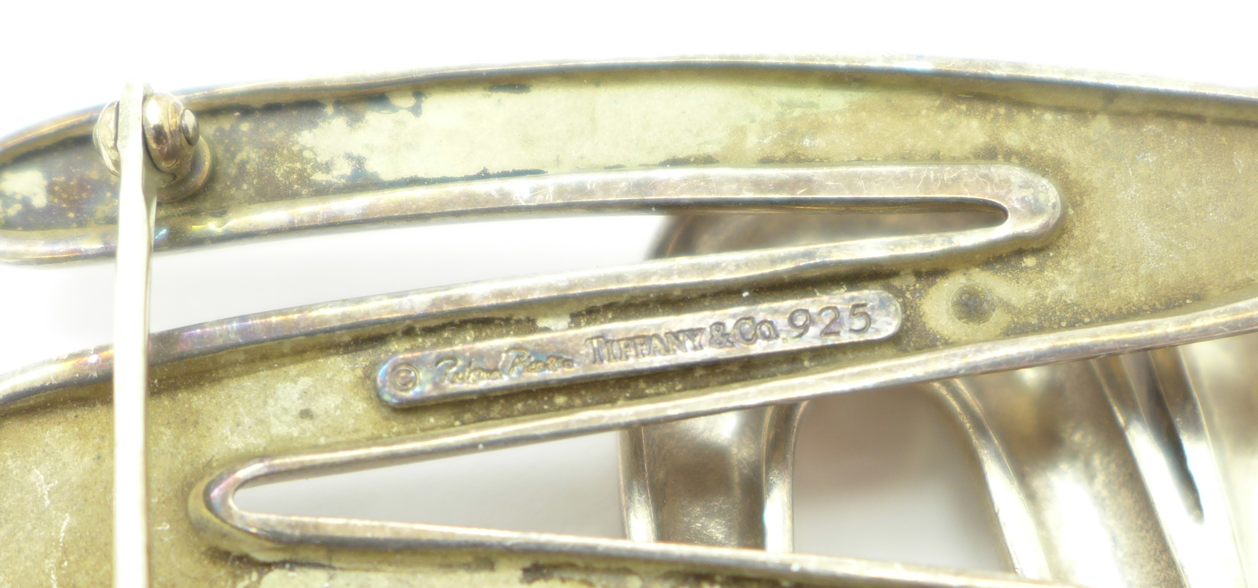 Ten silver brooches including one marked 925 Tiffany & Co. - Image 3 of 4
