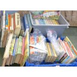 Three boxes of various children's books, including Enid Blyton hardback books, Observer books,