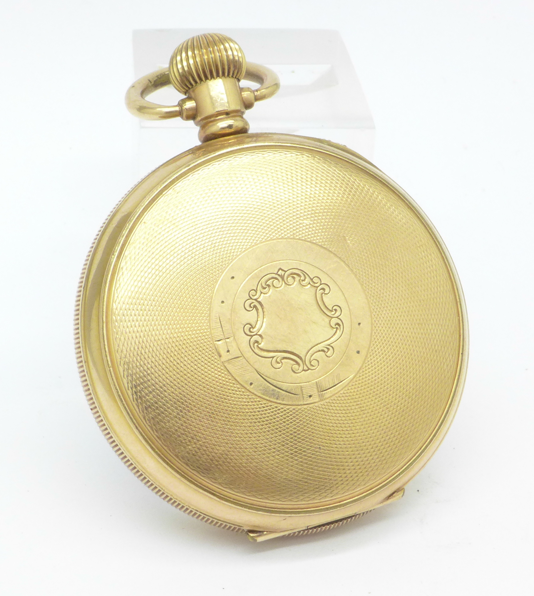 A gold plated Record top wind pocket watch - Image 2 of 3