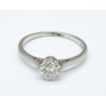 A platinum and diamond ring, 0.5 carat diamond weight, 2.