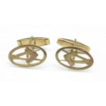 A pair of 9ct gold Masonic cufflinks, 6.