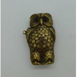 A novelty owl vesta case
