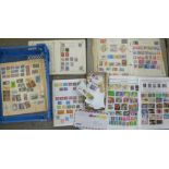 A collection of stamps including a penny black, a/f,