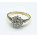 A 9ct gold and diamond ring, 1.