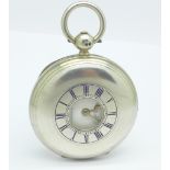 A silver full hunter pocket watch, Marks Levi, Birmingham,