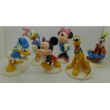 Six Royal Doulton Mickey Mouse Collection figures, Celebrating 70 Years of Mickey Mouse,