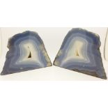 A pair of mineral sample geode bookends, 5.