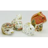 Four Royal Crown Derby paperweights,