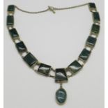 A moss agate set necklace