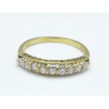 A 9ct gold and diamond ring, 2g,