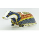 A Royal Crown Derby paperweight, Moonlight Badger,