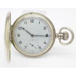 A silver half hunter pocket watch