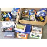 Two boxes of die-cast vehicles including Corgi Fawlty Towers,