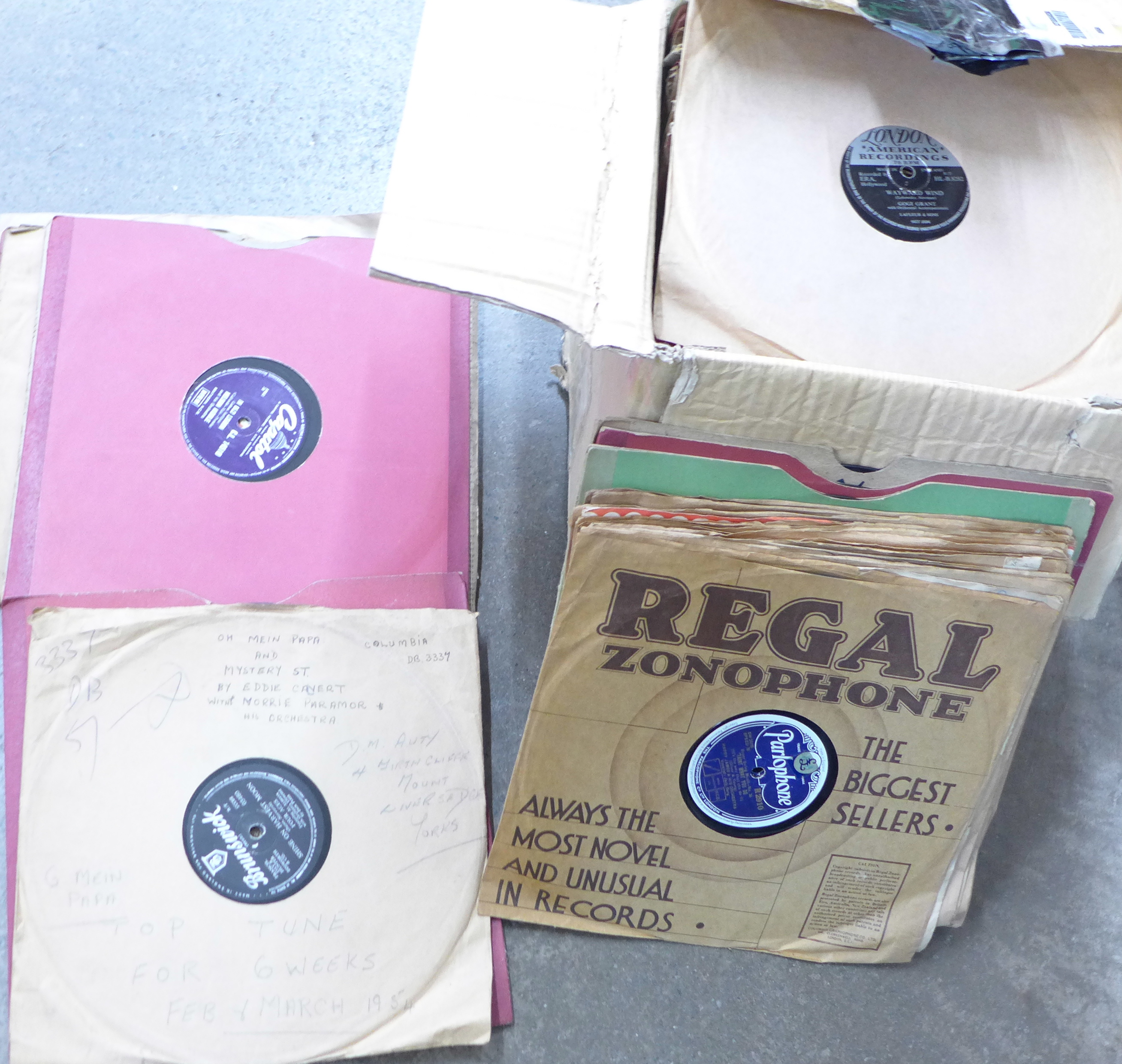 A collection of gramophone records