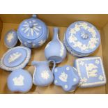 Nine items of Wedgwood Jasperware