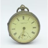 A silver English lever pocket watch, T. Edwards & Co.