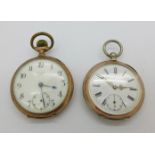 Two 800 silver cased pocket watches including one Cortébert