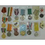 A collection of Indian and other medals, etc.