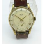 A 9ct gold cased Smiths Everest wristwatch,