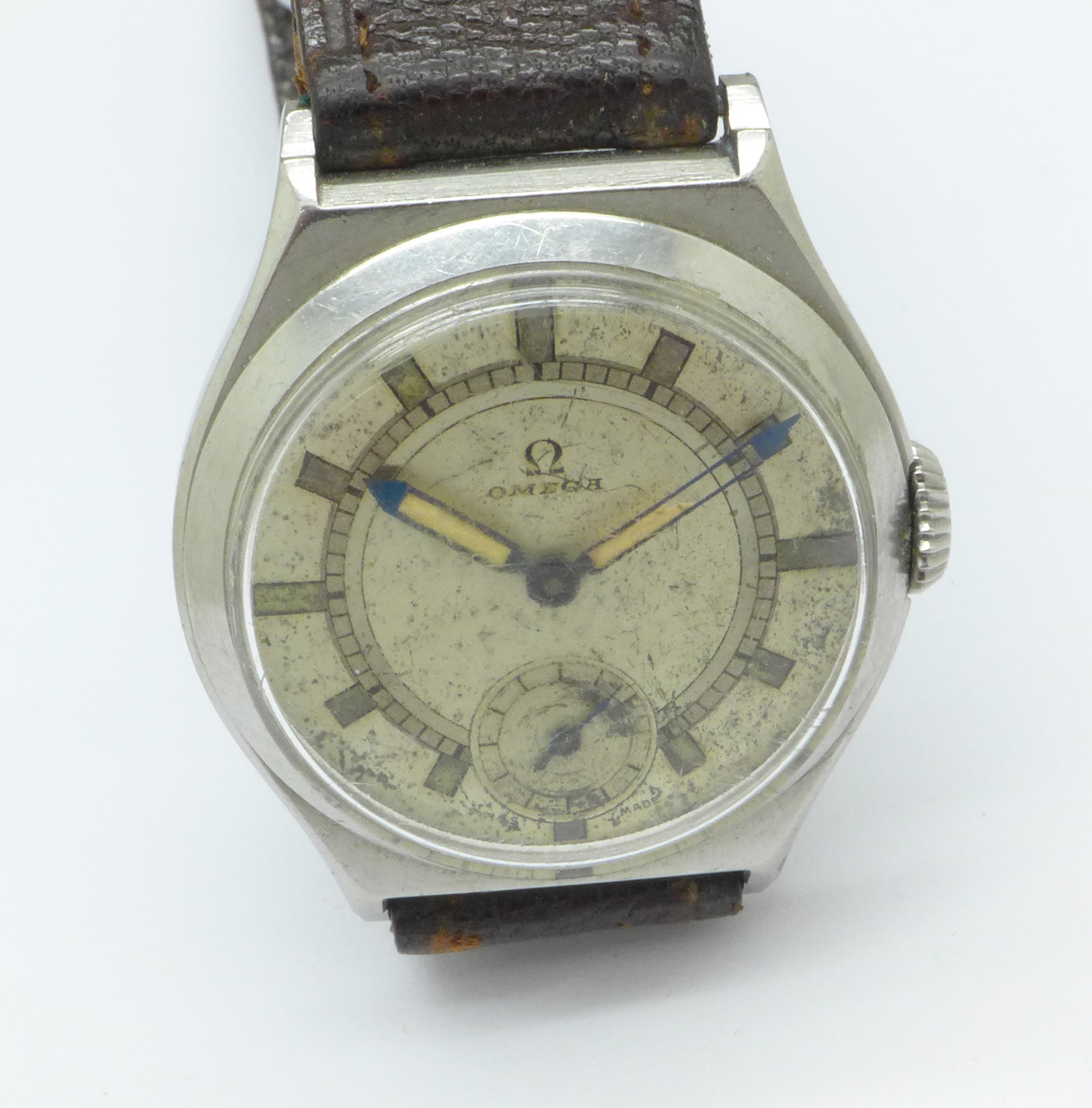 An Omega Art Deco wristwatch, bears inscription on reverse dated 22.9.