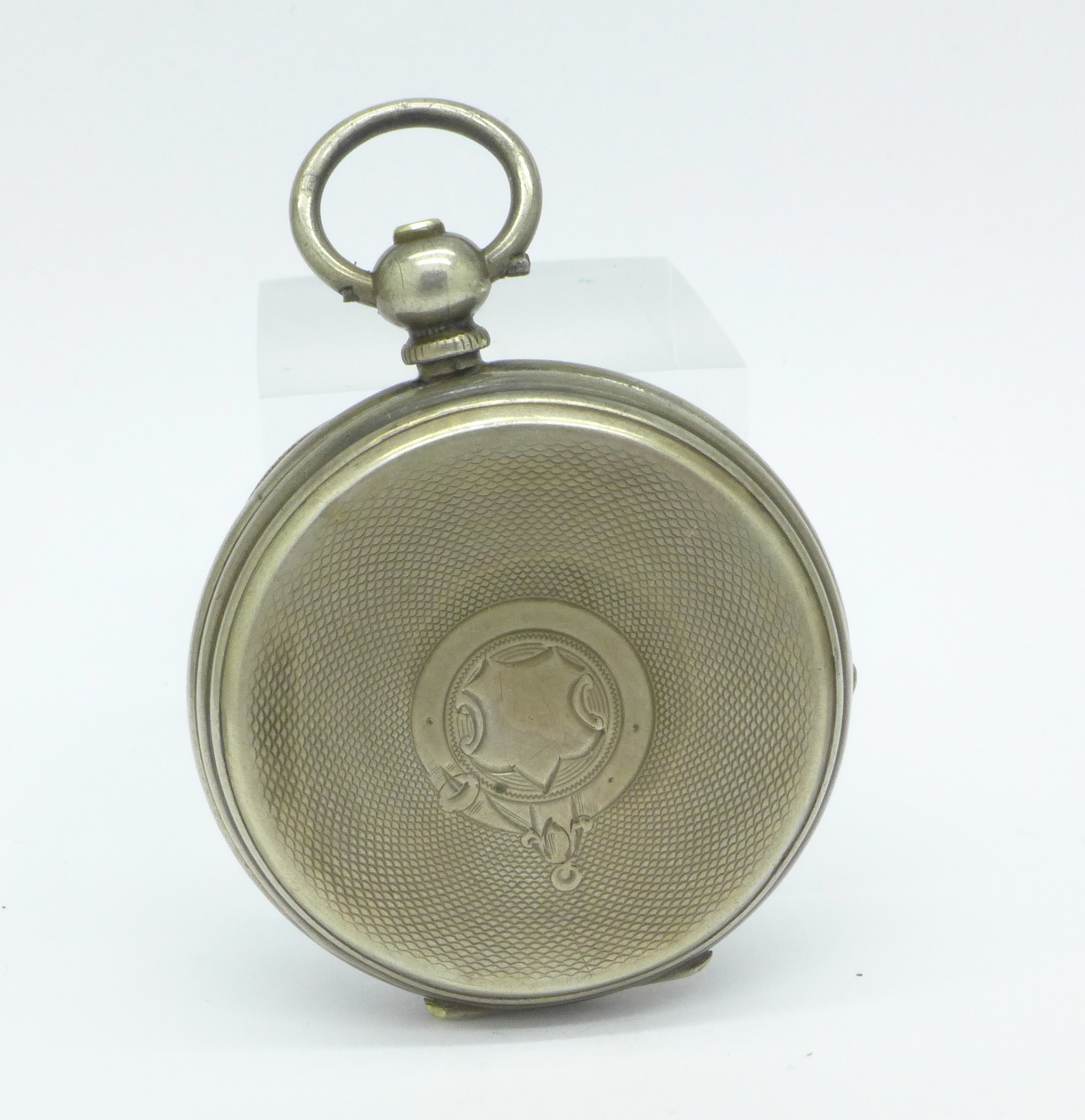 A silver fob watch - Image 2 of 2