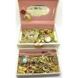 A jewellery box of costume jewellery, total weight 2.