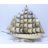 A large horn model boat,