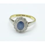 An 18ct gold, sapphire and diamond ring, 2.