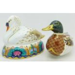 Two Royal Crown Derby paperweights