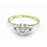 An 18ct gold and platinum set diamond ring, 2.