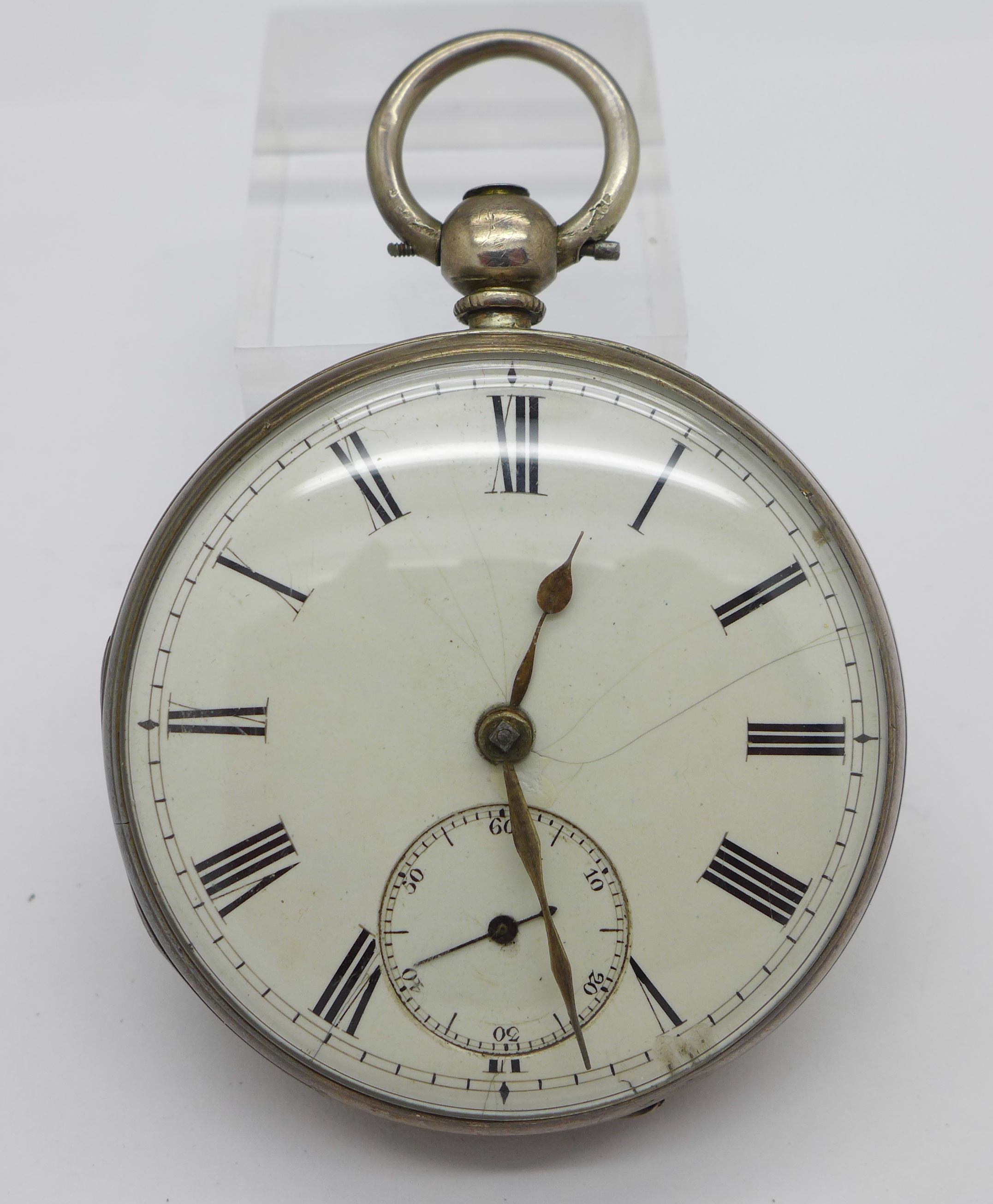 A silver cased fusee pocket watch