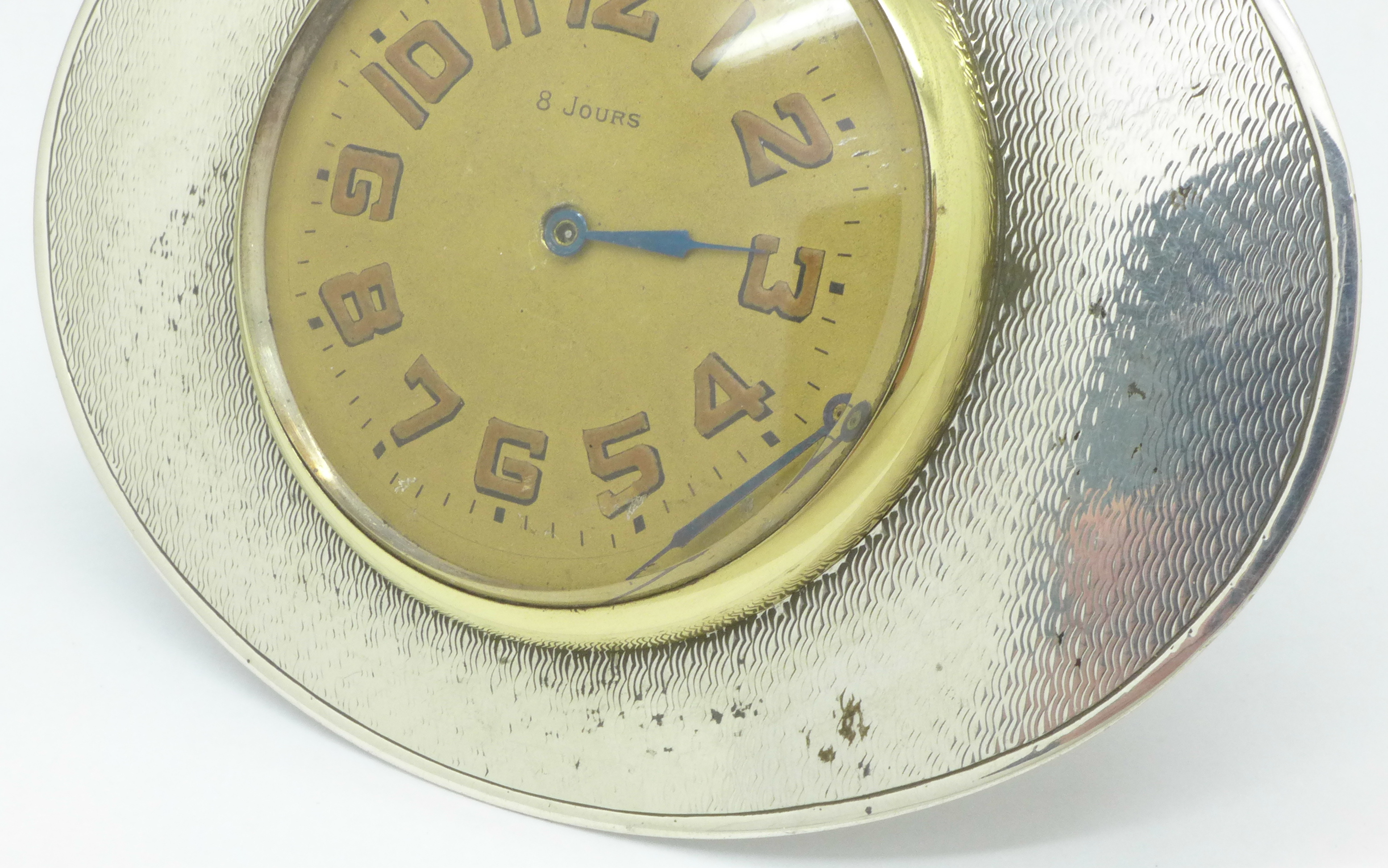 A silver mounted 8-day clock, Adie Bros. - Image 2 of 3