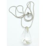 A 1980's Swarovski crystal pendant and chain