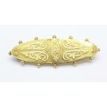 A Victorian 9ct gold brooch, Birmingham 1896, boxed, 2.