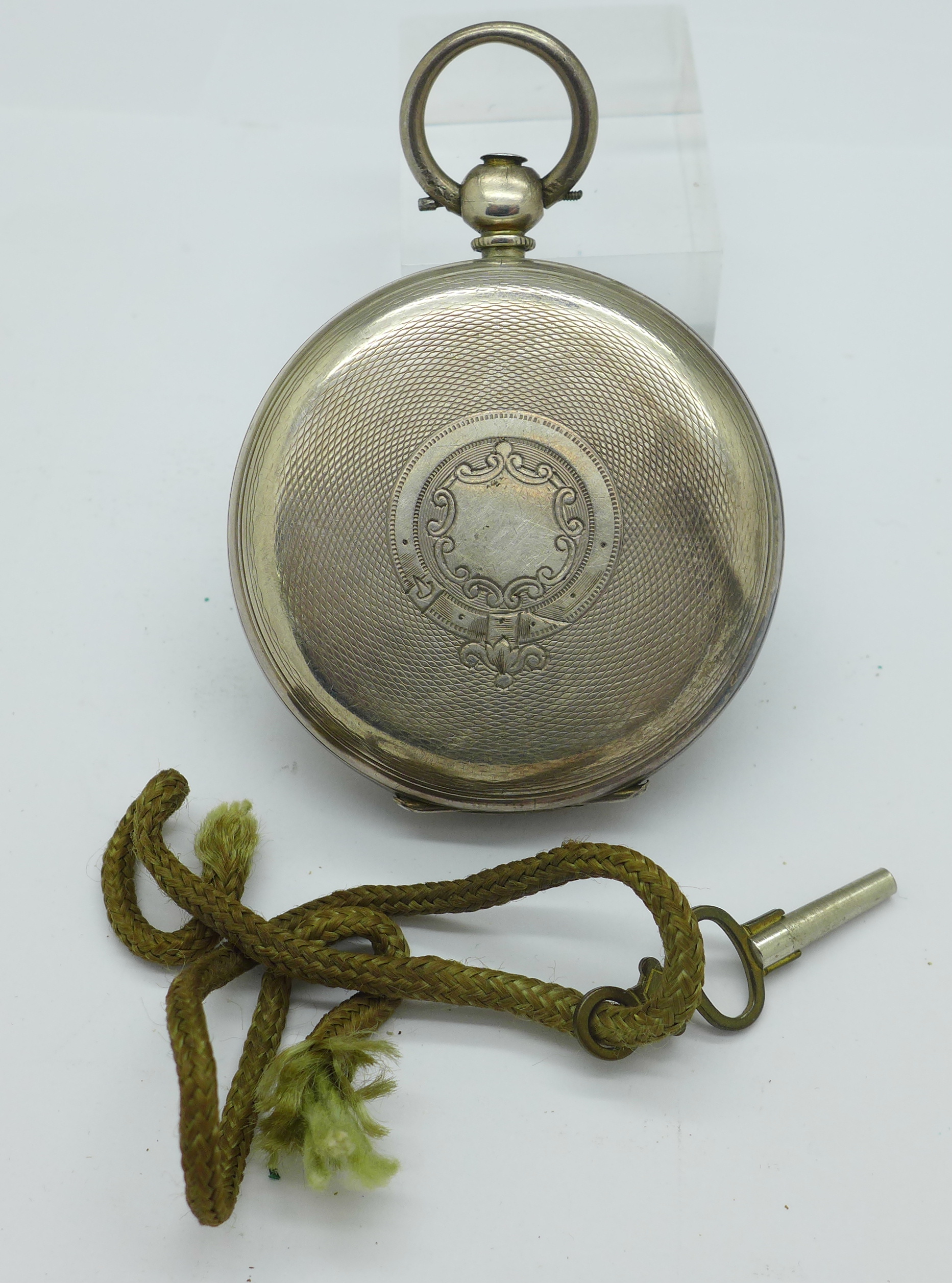 A silver cased fusee pocket watch - Image 2 of 2