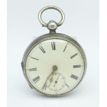 A silver fusee pocket watch