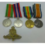 A pair of WWI medals to 74584 Gnr. W. Allen R.A.