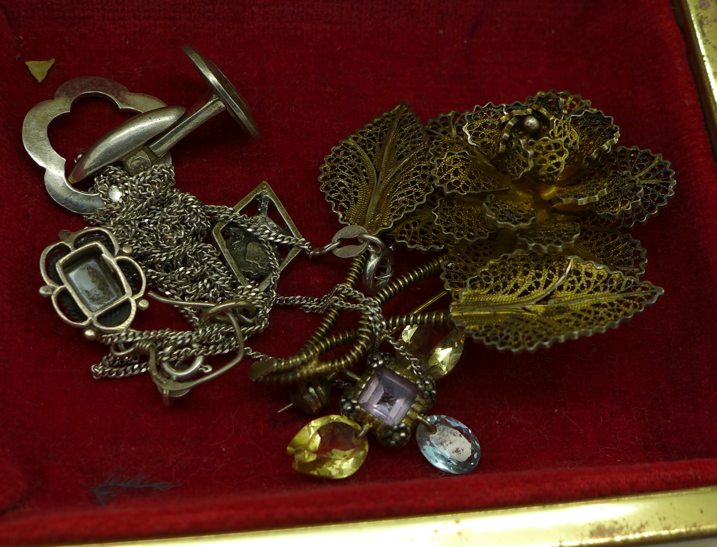 Silver jewellery including a silver wristwatch - Image 2 of 3