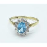 A 9ct gold and topaz cluster ring, 1.