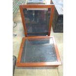 Two mahogany display cases