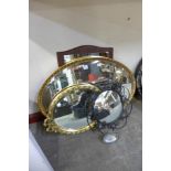 Two gilt framed mirrors and two other mirrors
