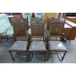 A set of eight oak dining chairs