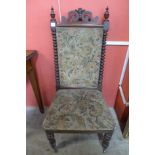 A Victorian mahogany and upholstered side chair