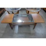 A G-Plan Fresco teak and glass topped rectangular coffee table