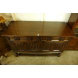 An oak sideboard