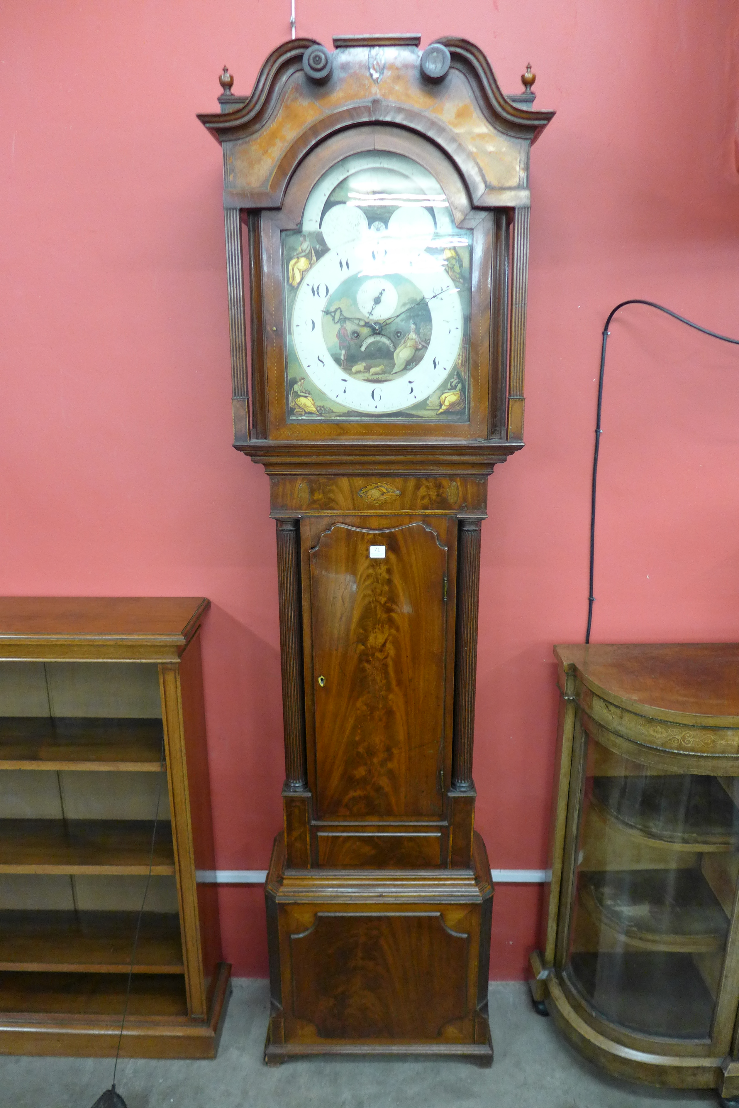 A George III inlaid mahogany 8-day longcase clock,